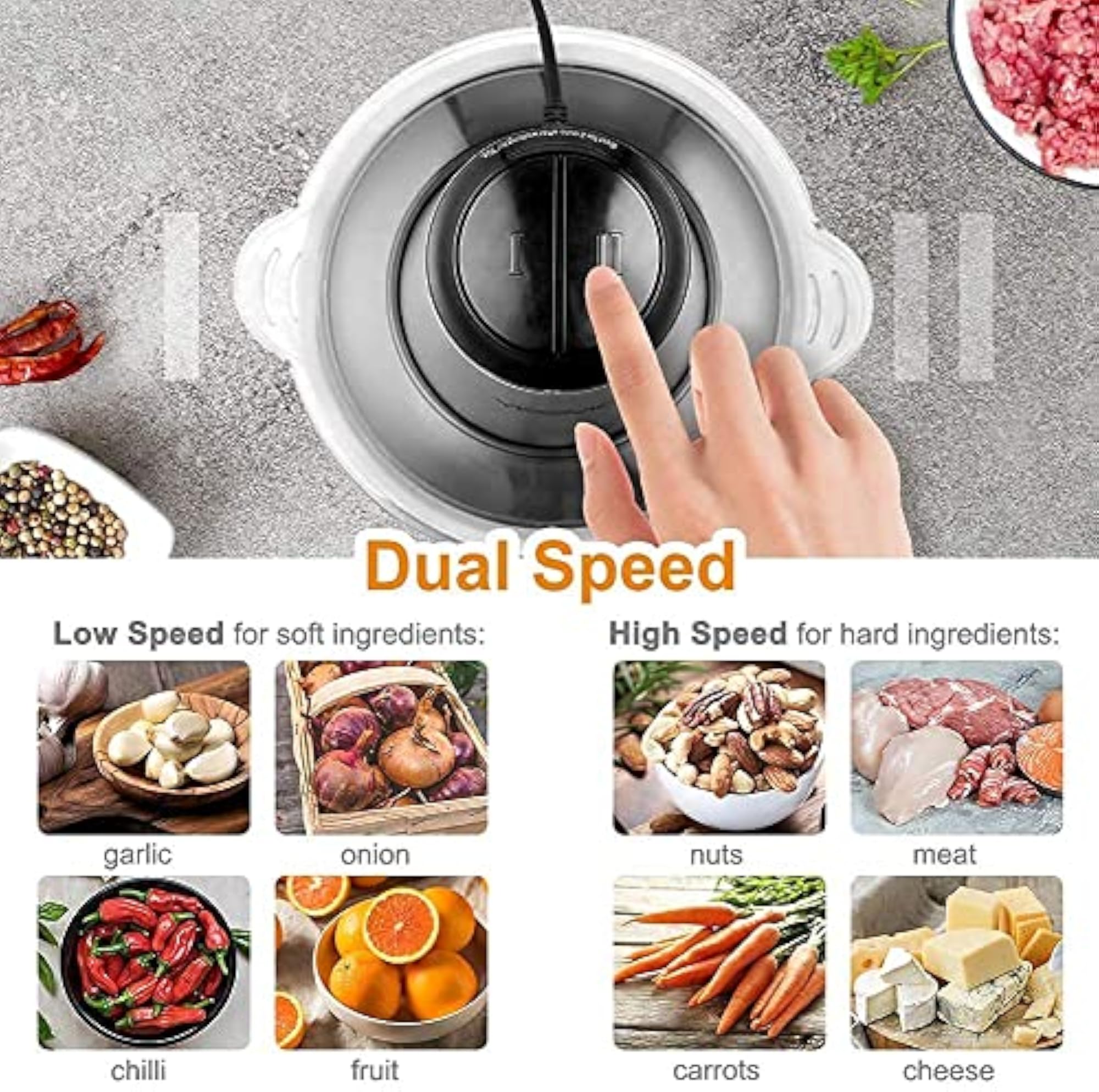 2 Litre Electric Meat Grinder with Bowl, 2 Speeds